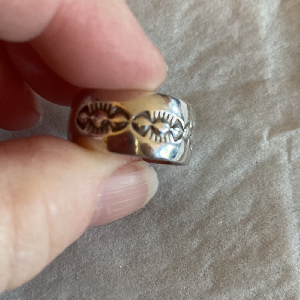 Sterling Silver Band with etchings -Ring